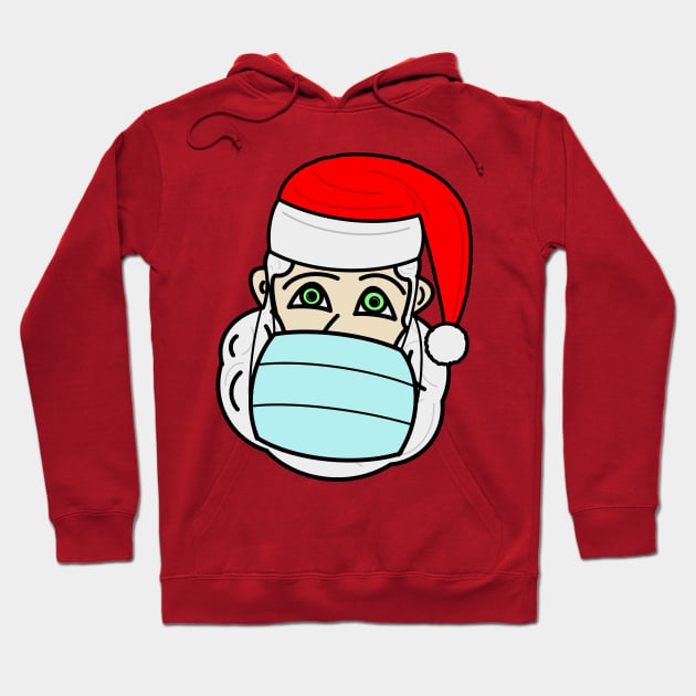Santa Claus with a face mask Hoodie by Artemis Garments